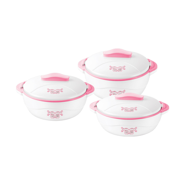 Jayco Fine Dine Plastic Insulated Casserole Set - Pink
